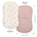 Muslin Baby Lounger Cover 2 Pack, Soft Breathable Newborn Lounger Pillow Cover for Boys Girls Infant (Flower G & Pink)