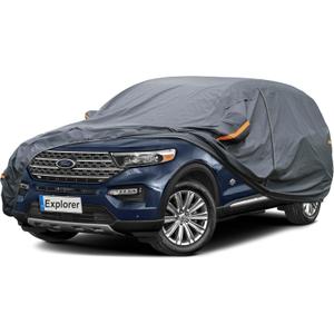 Premium Car Cover Custom Fit Ford Explorer (1995-2025), 16 Layers Heavy Duty Car Cover Waterproof All Weather with Zipper Door for Sun Rain Snow Dust Uv Protection