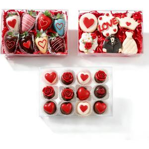 50Pack 8x5x2 Inches Full Clear Bakery Boxes Chocolate Covered Strawberries Boxes for 4 Mini Cake Boxes Cookies Macaron Pie Cakesickle Box