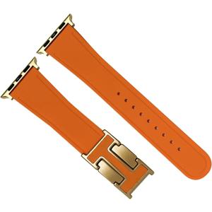 Magnetic Leather Band Compatible with Apple Watch Ultra, SE & Series 10-1 (49mm/46mm/45mm/44mm/42mm/41mm/40mm/38mm), Soft Silicone & Leather Patchwork Strap for Men & Women