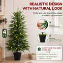 4FT Norfolk Pine Tree with Lights, Christmas Tree for Xmas Decor
