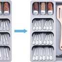 Expandable Kitchen Drawer Organizer, Adjustable Cutlery Trays and Utensil Holder, Kitchen Drawer Dividers Storage for Silverware, Flatware, Knives, Spoons, Gray