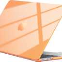 EooCoo Case Compatible with MacBook Air 13 inch M5 2026-2022 M4 M3 M2 A3449 A3240 A3113 A2681, Crystal Hard Shell Scratch Resistant Protective Cover Compatible for MacBook Air 13.6 inch Case, Orange