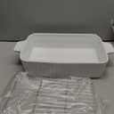 MALACASA 4.4 QT Baking Dish with Rack, 9x13 Large Casserole Dish for Oven, Ceramic Baking Pan with Rack, Rectangular Lasagna Pan Deep with Handles for Baking, Durable Microwave Oven Safe, White