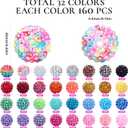 160pcs 16mm Rhinestone Beads for Craft, 32 Colors DIY Round Crystal Disco Ball Resin Rhinestone Chunky DIY Spacer Beads, for Pens, Jewelry Making, Bracelets, Necklace