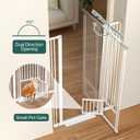 Ostutry 53in Extra Tall Cat Gate for Doorway No Drilling 29.5-40.1in Wide Dog Gate with Cat Door Pressure Mounted Walk Through Pet Gate