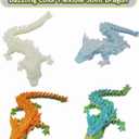 2 x 3D Printed Dragon Eggs with Mini Articulated Crystal Dragons Inside - 7in Multicolor Fantasy Decor, Collectible Figurines for Kids & Adults - Perfect Christmas Ornament & Easter Basket Gift (4PCS-02)