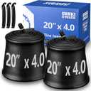 Corki Cycles Fat Tire Tube 20x3.0 20x3.5 20x4.0 with 32mm Schrader Valve Heavy Duty Butyl Rubber 20 Inch Bike Inner Tubes for E-Bikes BMX Folding Bicycles - 2 Pack