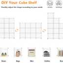AWTATOS Cube Storage Organizer, Closet Organizers and Storage, 12 Cube Shelves Bookshelf, DIY Stackable Plastic Clothes Organizer Shelving for Bedroom, Home, Transparent Twill