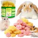 Flower Chews Treats Grain Natural Snacks, for Hamsters, Rabbits, Guinea Pigs & Gerbils Crunchy (BBD 08/14/26)