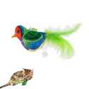 Ataica Chirping Bird Cat Toy with Electronic Sounds & Feathers – Interactive Kitten Toy for Indoor Cats, Self-Play Exercise & Kicker（No Flapping） Green