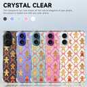 Cute Christmas Phone Case for iPhone 16 Gingerbread Man, Clear Design Shockproof Protect Women Phone Case for iPhone 16 Kids Girls