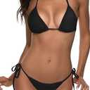 Suvimuga Women Two Piece Swimsuit Sexy Swimwear Halter String Triangle Bikini Sets, Size: M