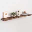 40" Live Edge Floating Shelves, Solid Elm Wood, Vintage, 40"L, 1-Pack