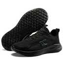 Aomigoct Women's Walking Lightweight Shoes: Full Black 9.5 Memory Foam & Non-Slip Sole - Walk Confidently and Comfortably in Your Everyday Life