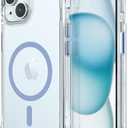 OTOFLY Compatible with iPhone 15 Case, Compatible with Magsafe, Magnetic Shockproof Bumper Cover, Non-Yellowing, Anti-Scratch Clear Back (Blue)