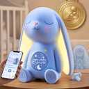 Mom's Choice AwardsBunny White Noise Sound Machine Baby for Sleep- AI Cry Detection, 100 Soothing Sounds, Full APP Access Included, Newborn Baby Boy Gifts, Night Light & Sleep Trainer, New Mom Gift