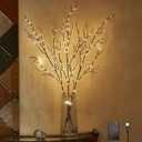 LITBLOOM Lighted Willow Branches Silver Glittered 32IN 120 LED with Timer Battery Operated and USB Plug in, Tree Branch with Fairy Lights for Home Room Christmas Decoration