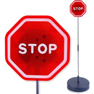 Andalus Brands Flashing LED Stop Sign Garage Parking Assistant System | Bumper Sensor,Red (1 Pack)