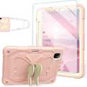 for iPad Air 5th Generation Case iPad Pro 11 inch Case 4th 3rd for Kids Girls with Screen Protector, Butterfly Kickstand, Shoulder Strap, Pencil Holder Cover for iPad Air 4th Gen 10.9'' Pink