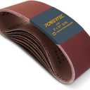 POWERTEC 3 x 21 Inch Sanding Belts, 10PK, 80 Grits Aluminum Oxide Sandpaper, 3x21 Sanding Belt for Portable Belt Sander, Woodworking, Paint Sanding, Metalworking, Rust Removal, Polishing (110430)