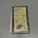 Henne Bery Sunken Pearls Heavy Duty Decorative Wall Plate Switch Plate Outlet Cover (Quad Toggle, Antique Brass)