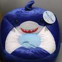 Heritage Kids Shark Round Figural Kids Bean Bag Chair, Blue, Large