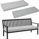 Outdoor Bench Cushion, Water-Resistant & Fade-Resistant, Porch Swing Cushions with Ties, Patio Furniture Seat Pads for Garden Settee, Removable Cover Non-Slip Bottom, 59 x 16 Inch, Light Grey