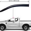 Lightronic Extra Durable Outside Mount Auto Vent Window Visor, Fits 2019-2023 Ford Ranger SuperCab, 2019-2025 Ranger SuperCrew, UV Protection Rain Guard, Original Wind Deflector, Dark Smoke, 2-Pcs
