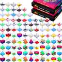 Lenwen 96 Pcs Brain Teaser Puzzle Mini Fidget Puzzle Cubes 3D Ball Maze Cube Cubes Party Favor Games Challenge Decompression(Classic Colors) (Pink, Red)