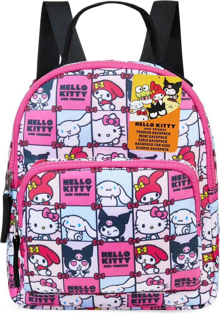 Get Trend Hello Kitty Mini Backpack for Kids Girls 9x7 Travel Bag Kawaii Bag for Daycare Trips Vacation Fashion Gifts for Girls (Pink Hello Kitty)