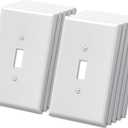 BESTTEN 10 Pack Oversized Toggle Light Switch Wall Plate, 1-Gang Jumbo Switch Cover Plate, Oversize 5.5 x 3.5, Unbreakable Polycarbonate, ETL Listed, White