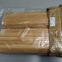 Juexica 2 Pcs Natural Bamboo Wall Panel for Interior Wall 48''x96'' Bamboo Covering Renewable Pole Wainscoting Room Divider Wrap Decor for Bedroom Living Room Kitchen Island Office (Carbonized)