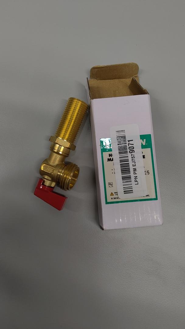 Eastman Brass Outlet Box Red Handle Washing Machine Valve, 1/2 Inch MIP x 3/4 Inch MHT, Quarter Turn Ball Valve, Hot Water Applications, 60280