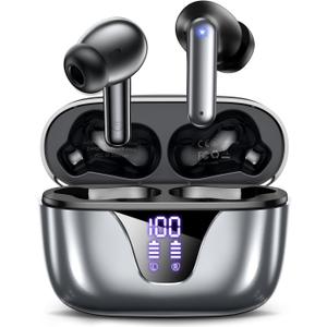 ZIUTY Nequga Wireless Earbuds Bluetooth Headphones, 50H Playtime Ear Buds with Mic, LED Digital Display Charging Case, IPX7 Waterproof, Deep Bass Stereo, in-Ear Earphone for iPhone Andriod Phone