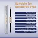 Eyebrow & Eyelash Growth Serum for Sensitive Eyes (2 in 1) - Peptide, Castor Oil & Natural Extract in Formula to Strengthen Thicken Lengthen Lash and Brow - 3mLx2 for 3 Months Supply