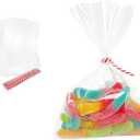 EKAPACKAGING Clear 4x6 Inches 100 Pcs Twist Ties Cellophane Bags Gift Bulk Christmas Treat Bag Party Favor Snack Food Packaging Kids Goodie Cello Wrapping For Cookie (Transparent)