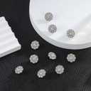 10 Pcs Rhinestone Buttons, Crystal Applique Embellishments in Clothes DIY Jewelry Decoration for Party Crafts Wedding Bouquet Sew, Clear