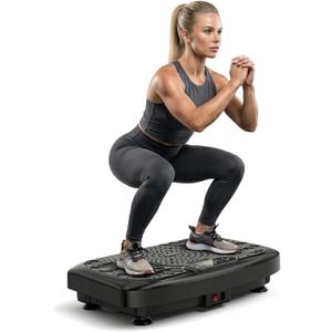 Vibration Plate Exercise Machine, Compact Vibration Platform for Full Body, Vibrating Plate for Lymphatic Drainage with Resistance Bands(Lacquer Black)