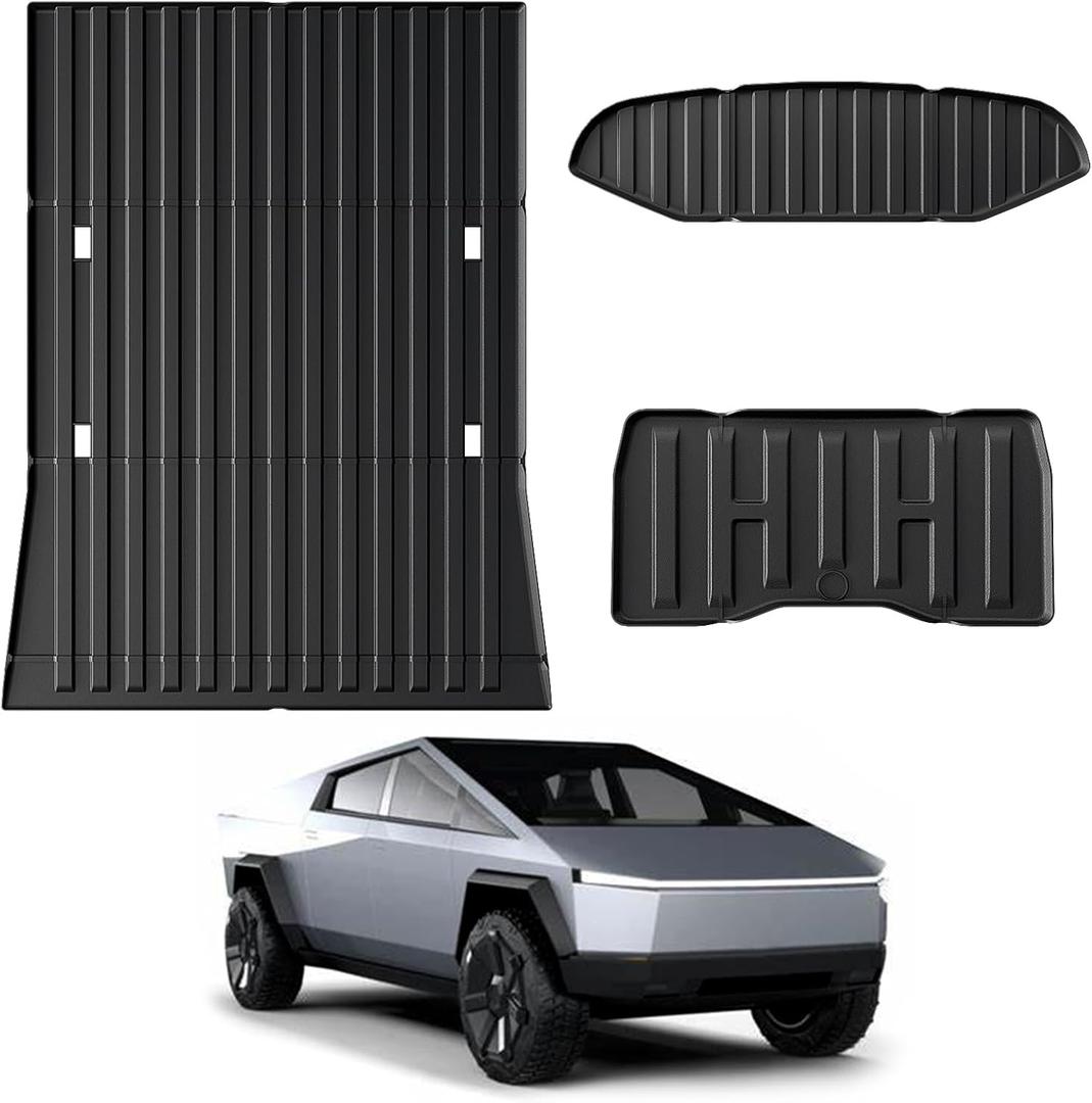 Truck Bed Mat for Cybertruck Accessories, Cargo Liner for Tesla Cybertruck 2024 2023, Frunk Mat Rear Sub Trunk Mat