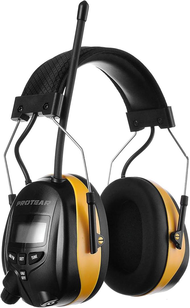 Digital AM FM Radio Hearing Protection Earmuff for Adult, 30dB SNR for Mowing, Construction, Chainsaw, Snowblowing