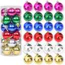 AllBeauty 24ct 40mm Christmas Balls Ornaments Essential Christmas Tree Decorations Shatterproof Indoor for The Home Holiday Party Decoration (4CM/6Colors, 24ct)