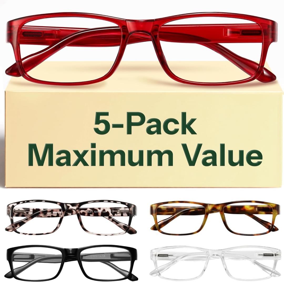 Gaoye Professional Reading Glasses for All Day - Computer Readers with Blue Light Protection - Value Pack