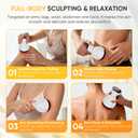 PEMUCEN Lymphatic Drainage Massager - Anti Cellulite Massage Tool & Body Sculpting Machine with 30-Level Microcurrent, Light Heat & Vibration, White