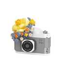 Gray Rose Cute Flower Camera Series Mini Building Toy Bricks Micro Blocks Kit Miniature Toys Ideal for Home Decor Desktop