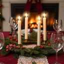 6 Pcs Christmas Advent Wreath Ring Advent Candle Holder Wreaths Rings Bronze Xmas Metal Wrought Iron Candlestick Taper Metal Candle Holder for Home Table