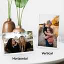 Boxalls 2 Pack Picture Frames 4x6 with Clear Base Stand, Acrylic Photo Frame Frameless for Desk Display Decoration(Horizontal + Vertical)