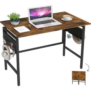 Hadulcet Folding Desk 40" Foldable Desk with Removable Pegboards