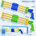 Toddler 4 Packs 3 Nozzles Water Blaster Pool Toys for Kids Ages 3 4 5 6 7+，Water Shooter Squirt Guns Bulk with Long Shooting Range, Super Water Cannon Toy Gifts for 3-6 4-8 Year Old Boys Girls Adults
