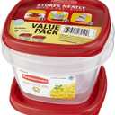 Rubbermaid Easy Find Lids Food Storage Containers, 2 Cup, Racer Red, 4-Piece Set